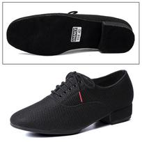 Male Latin Dance Shoes Men Salsa Jazz Dancing Boys Ballroom Modern Tango Shoes Black Mesh Soft Sole Man Training Sneakers 45