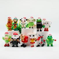12pcs/Set Christmas Tung tung tung Sahur Action Figure Toy PVC Model Italian Brainrot Tun Tung Tung Sahur Figures Christmas Toy