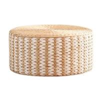 40/45cm Japanese Woven Straw Pouf Tatami Cushion Round Zafu Floor Cushion Meditation Yoga Seat Mat Pastoral Thick Ottoman Stool 40x40x10cm