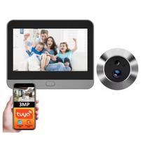 Riff RH-PD10 Tuya Smart 3MP 140° Wide Angle Mini Digital Door Viewer with Wi-Fi IR and Motion Sensor Door Camera Alexa Compatible