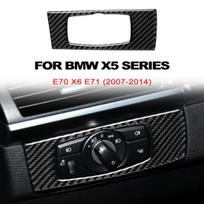 Anglies pluošto priekinių žibintų jungiklio lipdukai BMW X5 E70 X6 E71 2007-2014 salono priedai Voiture Trim Car Cover Dropship Nauji