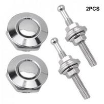 Push Button Quick Release Hood Bonnet Lock P Clip Car Bumper Latch Kit Silver