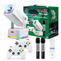 Riff HCS350 PLUS 4in1 Smart Video projector Android 11 Allwinner H713M with built-in Games / x2 Wireless consoles / x2 Wireless microphones White