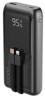 Power Bank Gembird 20W 20000mAh 20W PD 18W QC 3.0 Integrated Cables