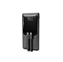 Gembird PB10-PD20-LCD-01 Fast charging power bank with integrated cables, 20W, 10000 mAh, black