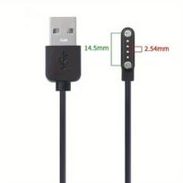 Riff Universal Magnetic USB Charging Data Cable for Kids Smart Watches Riff Q12 S12 Q15 Q19 Kieslect Kr and others 55cm 4-pin Black