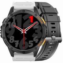GRAVITY Smartwatch GT24-2 GPS with Black Silicone Strap + White Silicone Strap / black