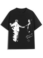 Summer Mens 100 Cotton T Shirt with Retro Pattern Printing  Breathable Material Suitable for Outdoor Wear in Summer S