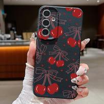 Vyšnių vaisių dėklas Samsung Galaxy S25 S24 Ultra S23 Plus S22 S21 FE A15 A16 A25 A26 A34 A35 A36 A52 A53 A54 A55 A56 5G telefonams Capa Galaxy S24 FE