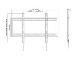Equip 60"-100" Fixed Curved TV Wall Mount Bracket