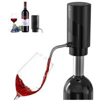 Vyno aeratorius Elektrinis vyno decanteris Automatinis vyno aeratorius, Vieno mygtuko vyno dozatorius Vyno pourer su USB įkrovimu,Dovanos vyno mėgėjams moterims ir vyrams juoda