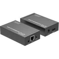Digitus HDMI IP Extender Set, HDMI extension black, 1x transmitter, 1x receiver
