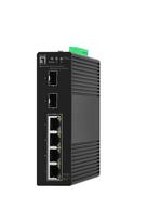 LevelOne Hilbert 6-Port Industrial Gigabit PoE Smart Lite Switch, 2 x SFP, 4 PoE Outputs, 802.3at/af PoE