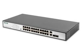 Digitus DN-95343 network switch Unmanaged Fast Ethernet (10/100) Power over Ethernet (PoE) 1U Black, Silver