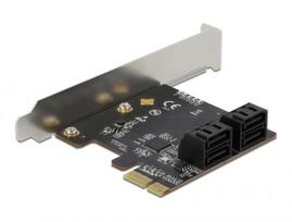 DeLOCK 4 port SATA PCI Express x1 Card - Low Profile Form Factor