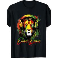 Jamaikos šaknų Reggae Judo Liūtas Rasta spaudinys Unisex apvalia iškirpte trumpomis rankovėmis Vintažiniai marškinėliai S juoda