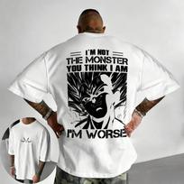 2026 Summer Men Gym Dragon Ball TShirt 100 Cotton Oversized Vintage Print Unisex Family Matching Retro Streetwear S