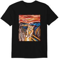Scream T-Shirt Funny Tabby Cat Scream Edvard Munch's Painting The Scream Classic T-shirt 3XL