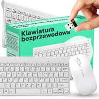 Nešiojamieji kompiuteriai, užrašų knygelės, priedai // Nešiojamųjų kompiuterių priedai // Klawiatura bezprzewodowa mysz zestaw usb mini slim e799