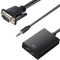 Nešiojamieji kompiuteriai, užrašų knygelės, priedai // Nešiojamųjų kompiuterių priedai // Adapter sygnału vga+audio na hdmi