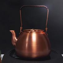 Handcrafted Exquisite Copper Electric Teapot, 1L Capacity, Purple Brass Finish with Handle - Perfect for Boiling Tea.