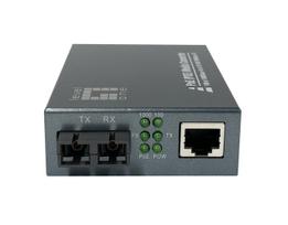 LevelOne RJ45 to SC Gigabit Media Converter, PoE PSE, Single-Mode Fiber, 20km