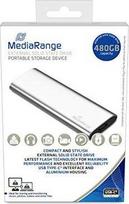 MediaRange 480GB, external SSD (silver, USB-C 3.2 (10Gbit / s), external)