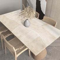 Atsparus vandeniui PVC staltiesė, atsparus aliejui, nereikalaujantis plovimo, smėlio spalvos, virtuvės valgomojo stalo kilimėlis, restorano stalo dekoravimo aksesuarai 50x80cm