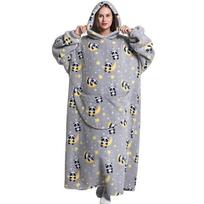 Super Long Hoodie Blanket Flannel Blanket with Sleeves Winter Party Hoodies Sweatshirt Pullover Giant TV Blanket Oversized Blanket Hoody Robe KTJ
