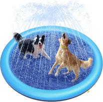 Dog Cool Toys Splash Pad for Dogs Anti-Slip Pool for Large Dogs Thickened Durable Outdoor Water Play Mat Summer Sprinkler Toy 100cm mėlyna