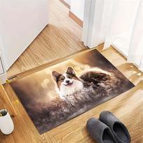 Realistic Grey Wolf in Snow Doormat, Wild Animal Non-Slip Floor Mat for Nature Lover Home Decor 40x60cm( 15x23in )