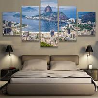 Sienos meno drobės tapyba paveikslai spausdintas plakatas Brazilija Rio de Žaneiras 5 panelės namų dekoras svetainei modernus 40X60 40X80 40X100CM