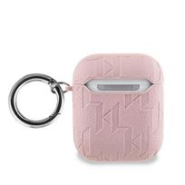 Karl Lagerfeld PU Embossed Karl Head Case for AirPods 1/2 / pink