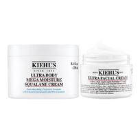 Kiehl's Ultra Body Mega Moisture Squalane Cream And Ultra Facial Cream Set Body Cream 250ml + Facial Cream 50ml