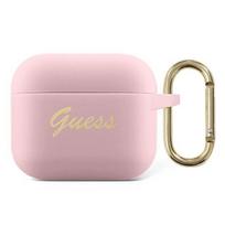 Guess GUA3SSSI AirPods 3 cover Silicone Vintage Script / pink
