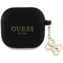 Guess GUA4LECG4K AirPods 4 cover Silicone 4G Charm / black