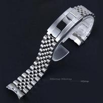 20 mm lenkta apyrankė Rolex laikrodžiui, pagaminta iš vientiso nerūdijančio plieno, Jubilee stiliaus, vyrams ir moterims, aukštos kokybės diržo priedai 20mm&no logo gray