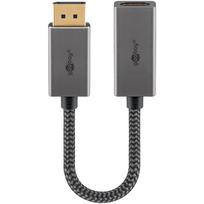 Goobay Plus DisplayPort > HDMI adapter cable, 8K @ 60Hz (gray, 20cm, 32Gbit/s)