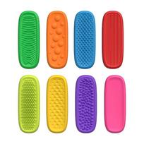 Calming Quiet Sensory Fidget Toys Fidgeting Toy Hyperactivity Silicone Sensory Strip Soft Safe Vibrant Multi-Colored Textured Worry Stones