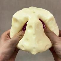 Didelis 7 cm sūrio kubo streso kamuoliukas Didelis formuojamas sūrio formos suspaudžiamas kamuoliukas Neatsokantis Fidget žaislas Asmr Sensory Anti-streso Šventės dovana
