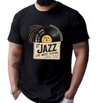 JAZZ LIVE MUSIC FESTIVAL Print Men's Short Sleeve Versatile T-shirt Comfy & Breathable Summer Casual Clothing Woman Streetwear S įvairiaspalvis