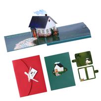 Participatory 3D Burst Up Greeting Card With Brightened Flower House Artisanal Papercraft For Celebratory Incidents Gifting