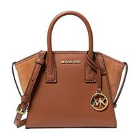 MICHAEL KORS Avril brand logo charm cowhide crossbody shoulder handbag women's brown ruda