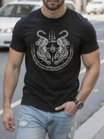 Twin Tigers Sak Yant Thai Tattoo Graphic Tshirt Graphic T... XL