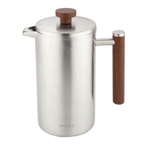 Kavos virimo aparatai ir kava // Kavos virimo aparatai // Zaparzacz, french press, 1l, podwójne ścianki, drewniany uchwyt
