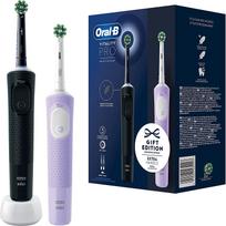 Braun Oral-B Vitality Pro D103 Duo, electric toothbrush (black/purple, black/purple violet, incl. 2nd handpiece)