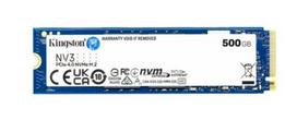 Kingston SSD | NV3 | 500GB | SSD form factor M.2 2280 | Solid-state drive interface PCIe NVMe Gen 4.0 (x4) | Read speed 5000MB/s | Write speed 3000MB/s | SNV3S/500G