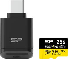 Silicon Power memory card microSDXC 256GB Inspire + card reader | SP256GBSTXLA2VC2