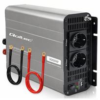 Qoltec MS Wave Voltage Converter | 12V to 230V | 1500/3000W | USB | Compatible with LiFePO4, GEL and AGM batteries