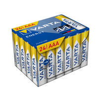 Akumuliatoriai ir baterijos // AA, AAA ir kitų dydžių baterijos, įkrovikliai – galima užsakyti // Bateria alkaiczna VARTA LR03 Energy Cube Pack 24szt./box